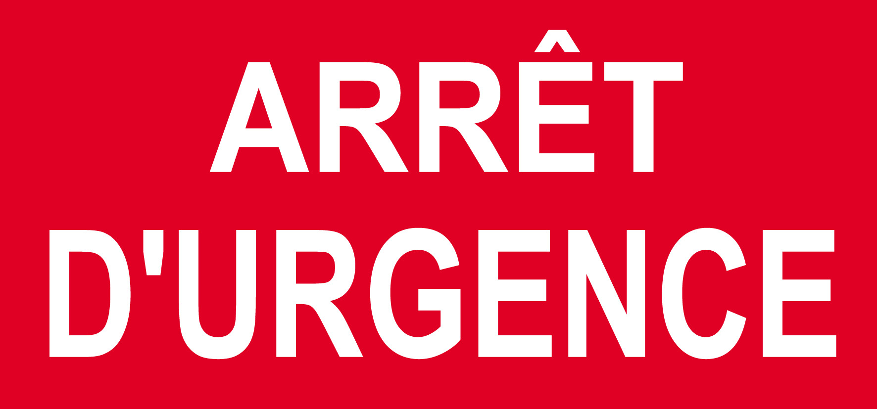Arrêt d'urgence - 10x4.5cm - Sticker/autocollant