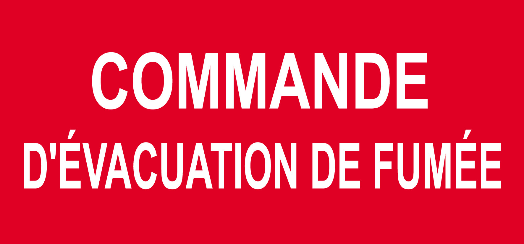 Commande d'évacuation de fumée - 10x4.5cm - Sticker/autocollant