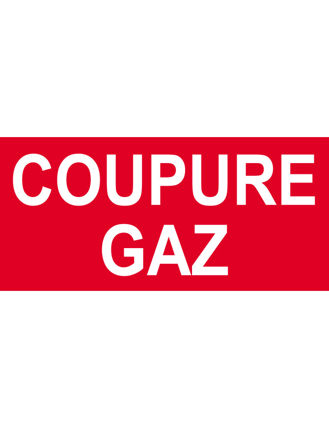 Coupure gaz - 20x9.2cm - Sticker/autocollant Coupure gaz - 20x9.2cm - Sticker/autocollant