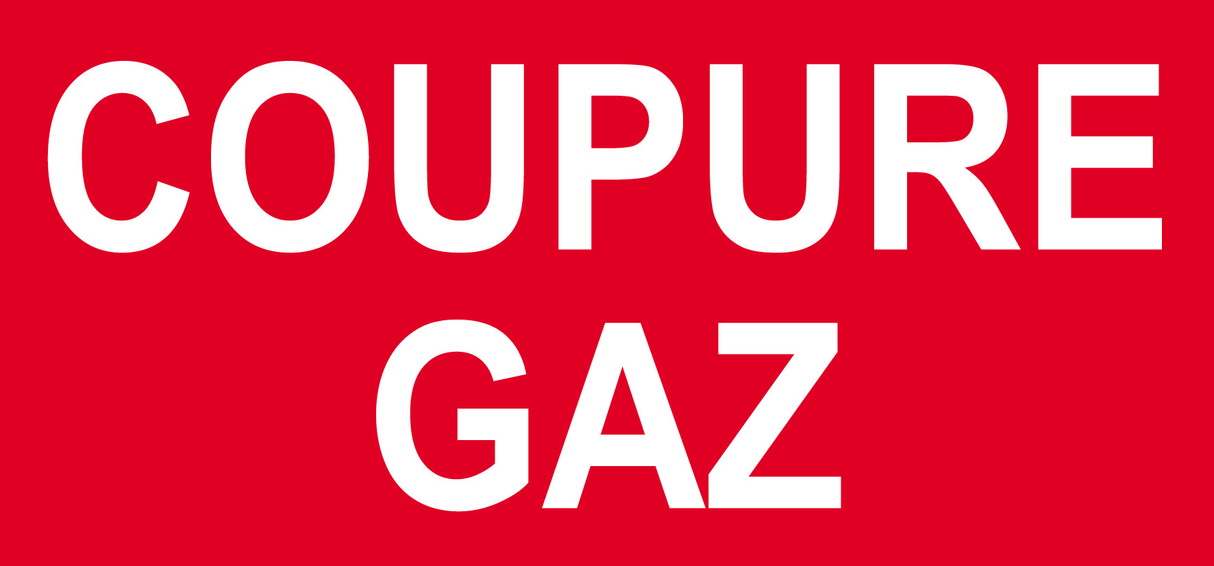 Coupure gaz - 20x9.2cm - Sticker/autocollant