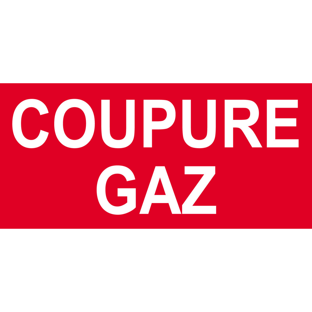 Coupure gaz - 15x7cm - Sticker/autocollant