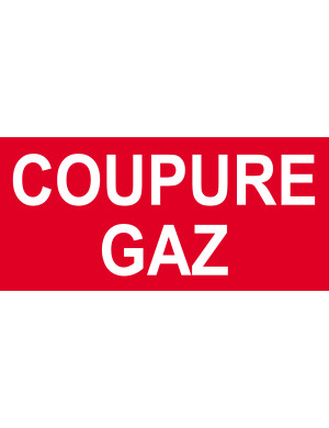 Coupure gaz - 10x4.5cm - Sticker/autocollant