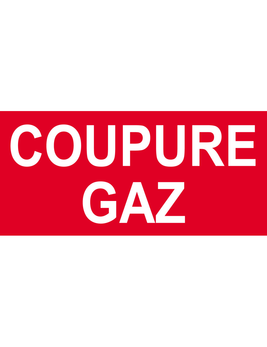 Coupure gaz - 10x4.5cm - Sticker/autocollant