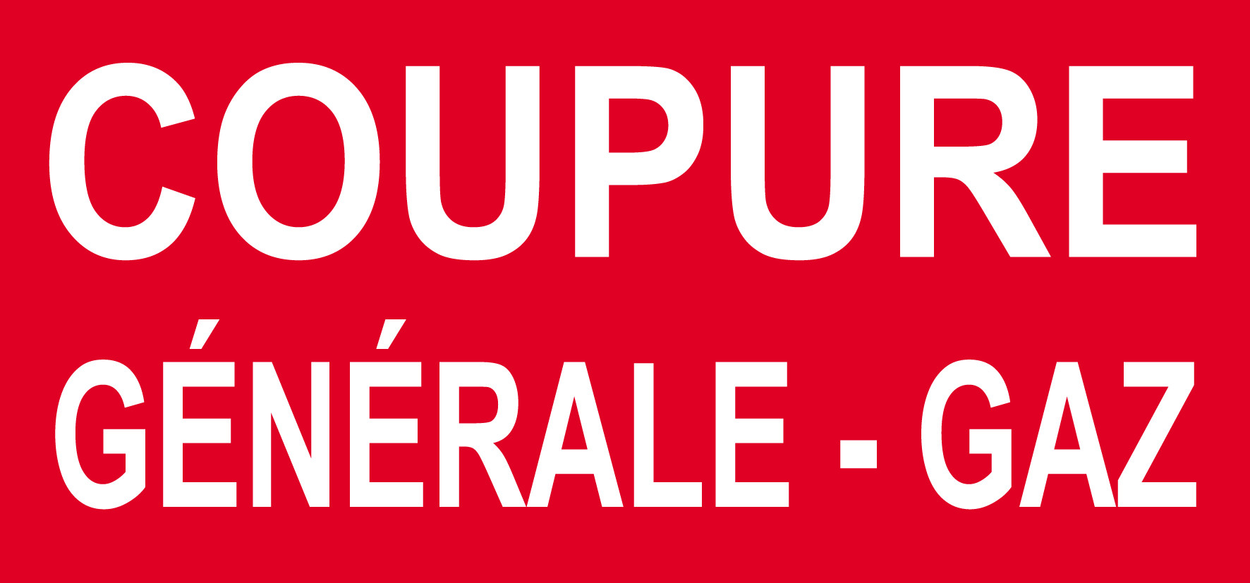 Coupure générale gaz - 30x14cm - Sticker/autocollant