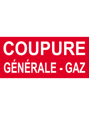 Coupure générale gaz - 10x4.5cm - Sticker/autocollant