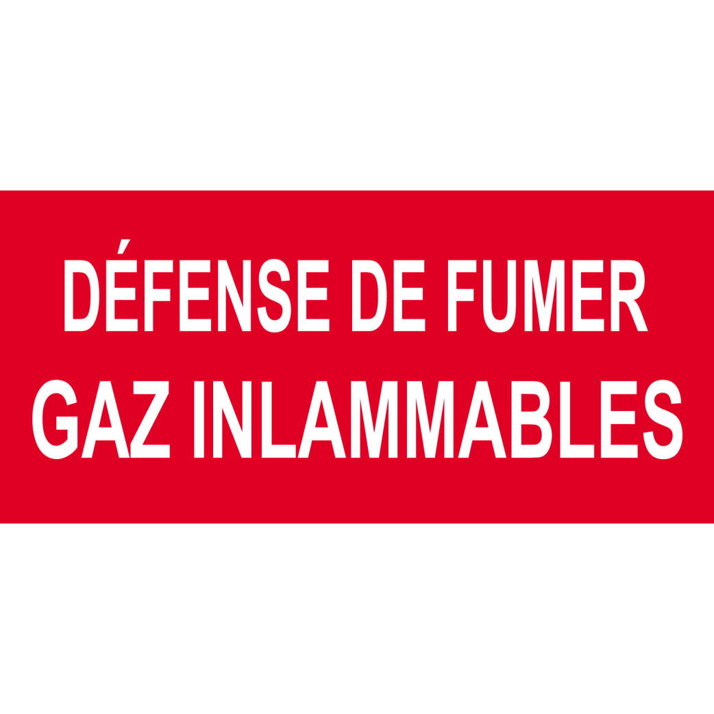Défense de fumer gaz inflammable - 10x4.5cm - Sticker/autocollant