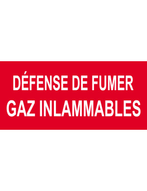 Défense de fumer gaz inflammable - 10x4.5cm - Sticker/autocollant