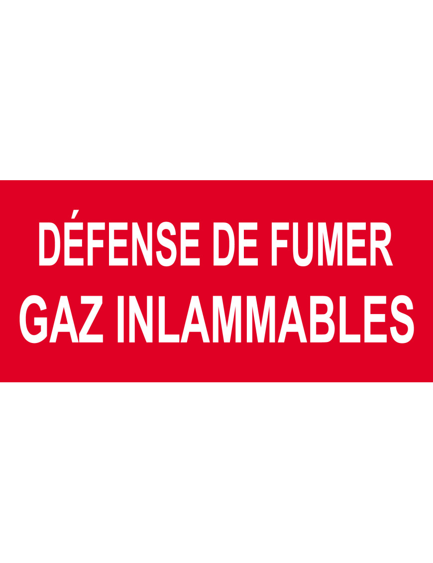 Défense de fumer gaz inflammable - 10x4.5cm - Sticker/autocollant