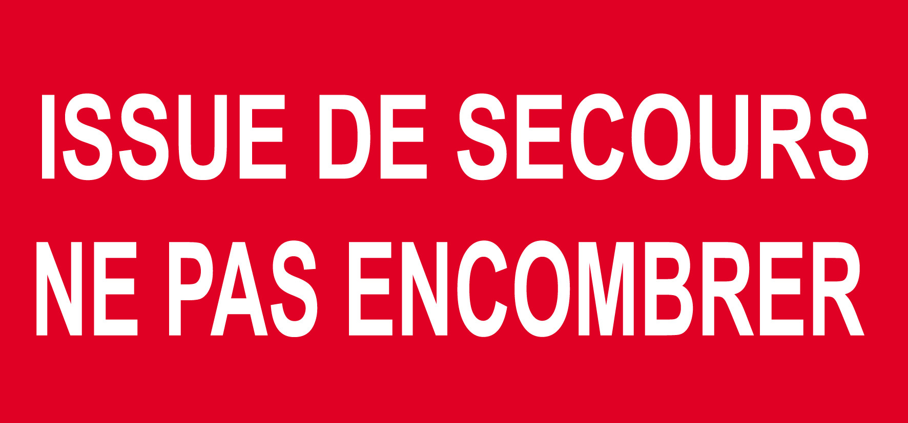 Issue de secours ne pas encombrer - 20x9.2cm - Sticker/autocollant