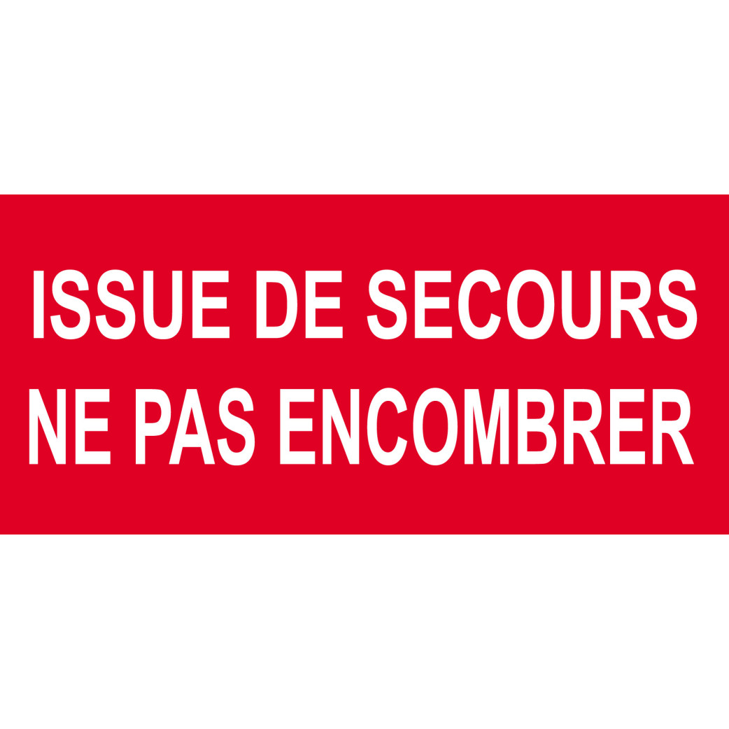 Issue de secours ne pas encombrer - 15x7cm - Sticker/autocollant