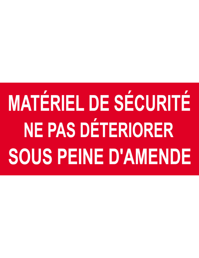 Matériel de sécurité - 10x4.5cm - Sticker/autocollant Matériel de sécurité - 10x4.5cm - Sticker/autocollant