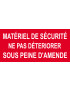 Matériel de sécurité - 10x4.5cm - Sticker/autocollant