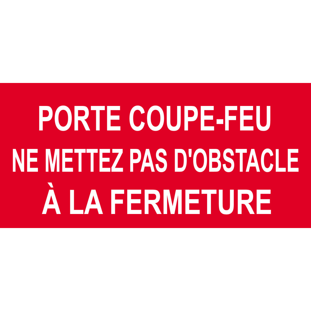 Porte coupe feu - 30x14cm - Sticker/autocollant