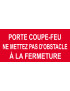 Porte coupe feu - 20x9.2cm - Sticker/autocollant