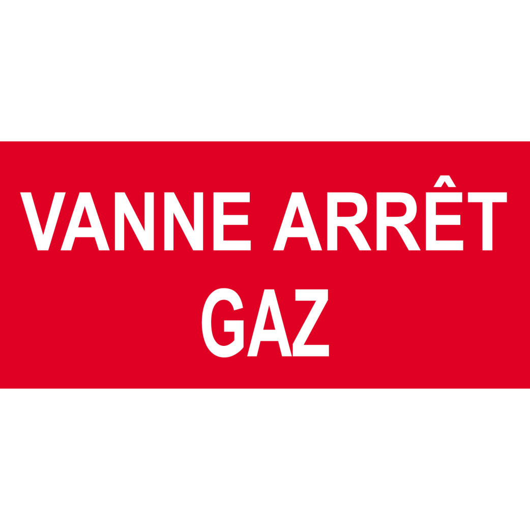 Vanne arrêt gaz - 20x9.2cm - Sticker/autocollant
