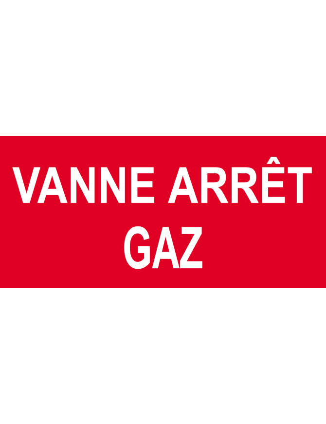 Vanne arrêt gaz - 20x9.2cm - Sticker/autocollant Vanne arrêt gaz - 20x9.2cm - Sticker/autocollant