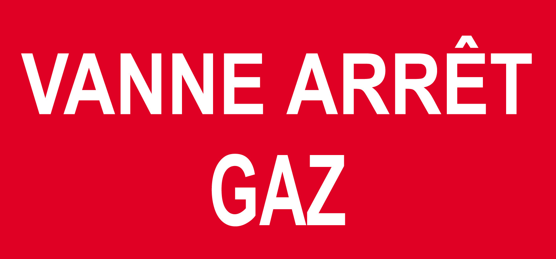Vanne arrêt gaz - 15x7cm - Sticker/autocollant
