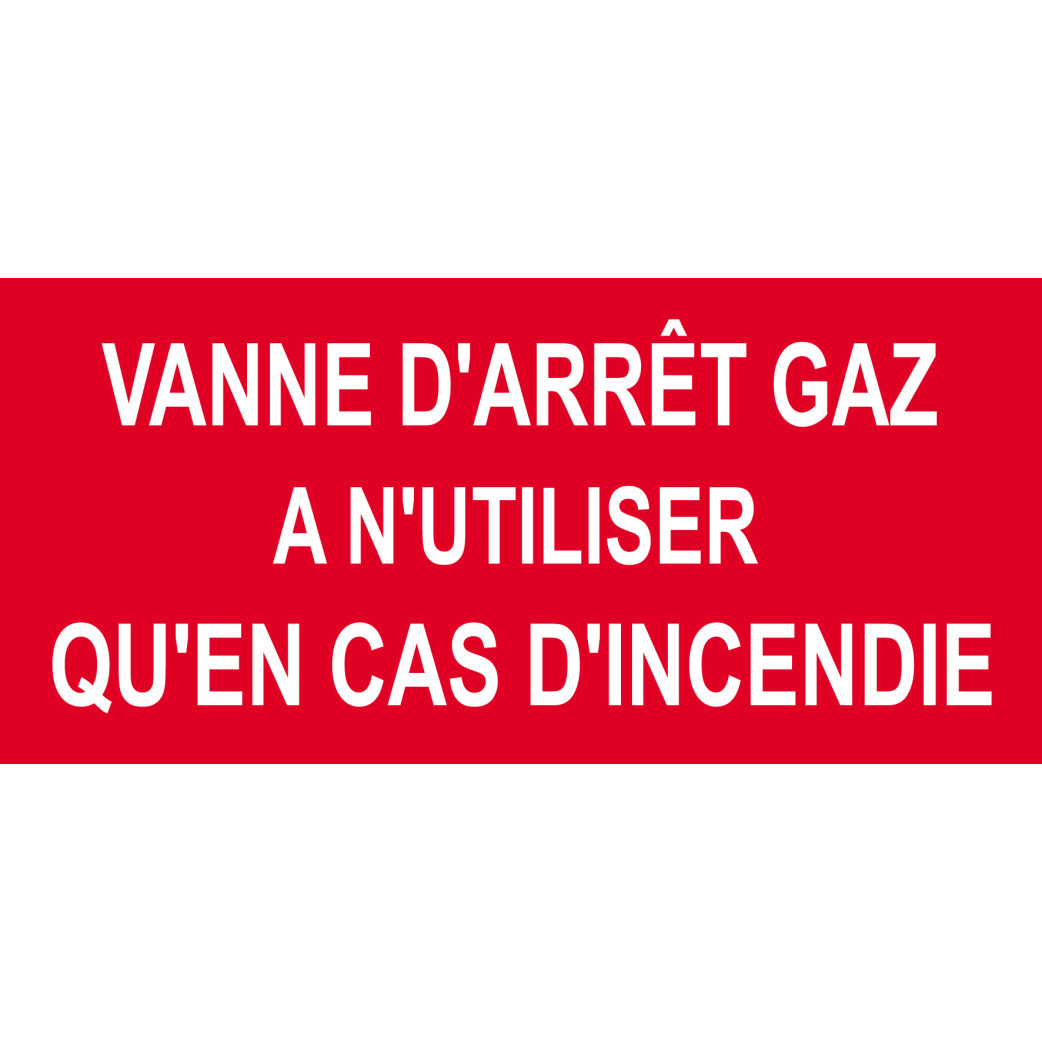 Vanne d'arrêt gaz - 30x14cm - Sticker/autocollant
