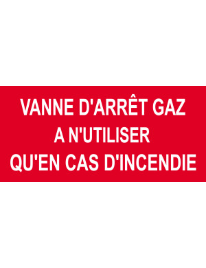Vanne d'arrêt gaz - 30x14cm - Sticker/autocollant
