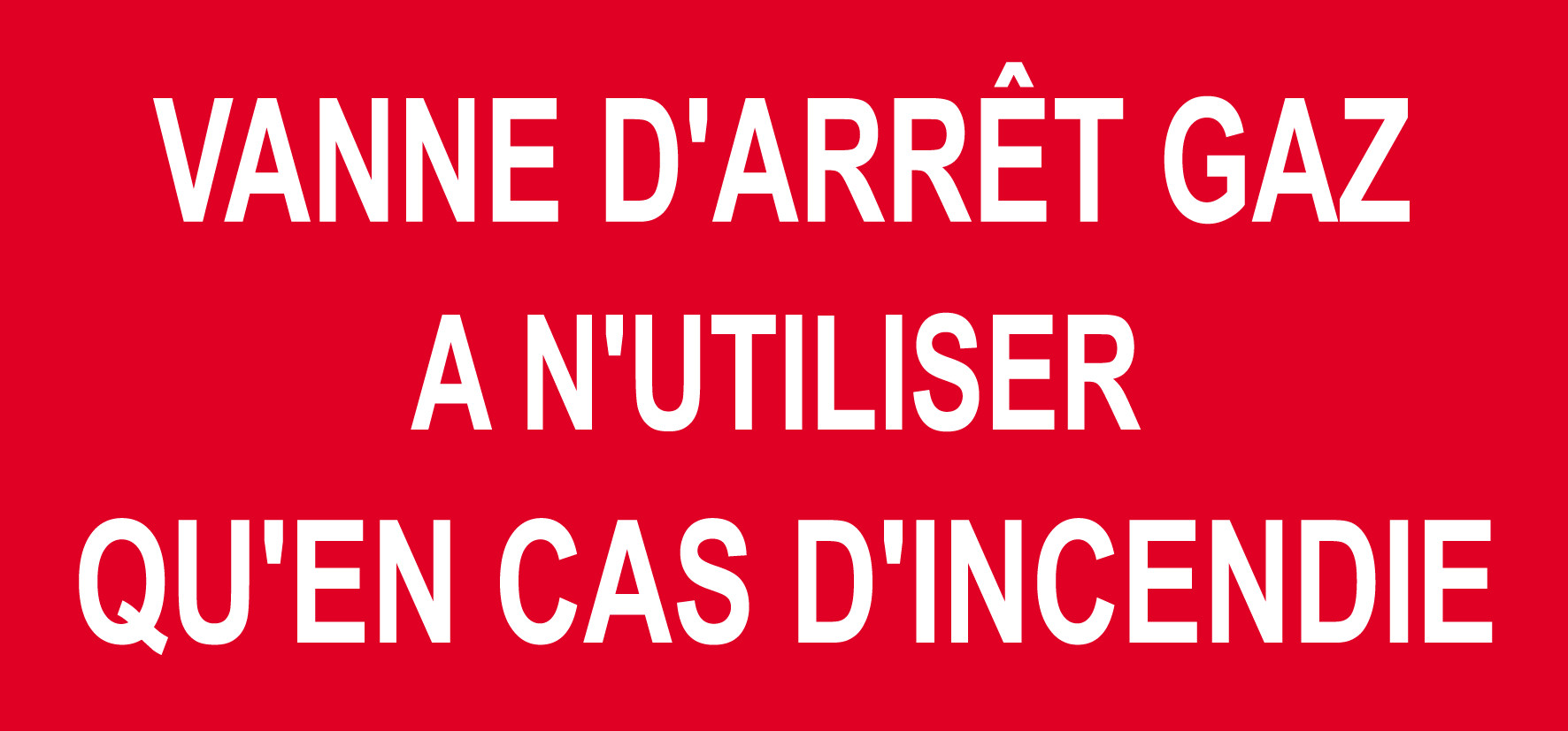 Vanne d'arrêt gaz - 30x14cm - Sticker/autocollant