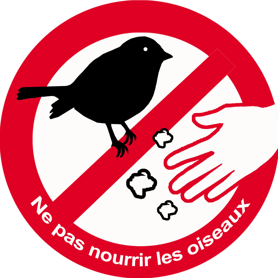 Ne pas nourrir les oiseaux - 5cm - Sticker/autocollant