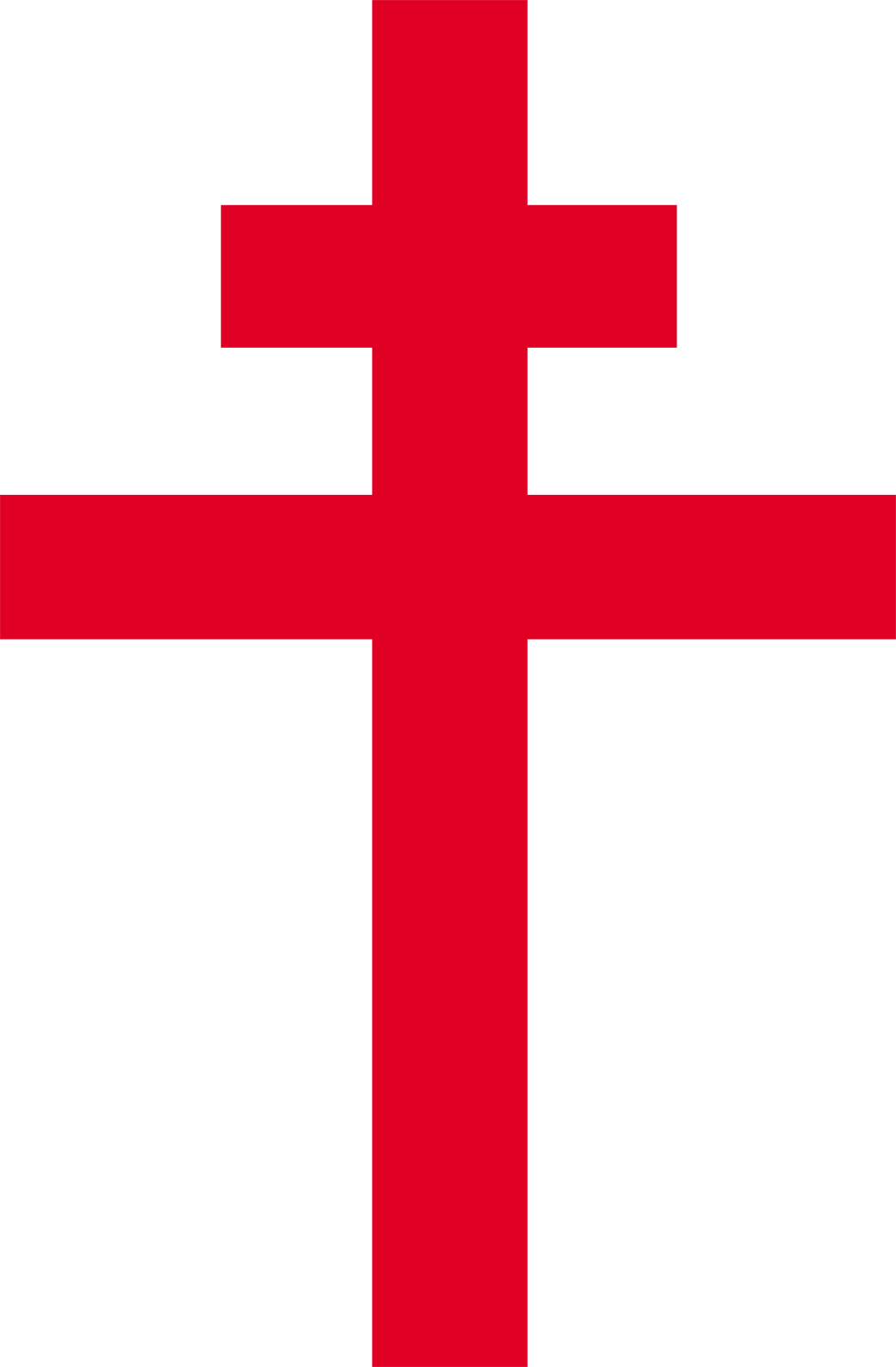 Croix de Lorraine détouré - 15x10cm - Sticker/autocollant