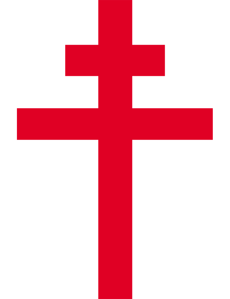 Croix de Lorraine détouré - 10x6.5cm - Sticker/autocollant