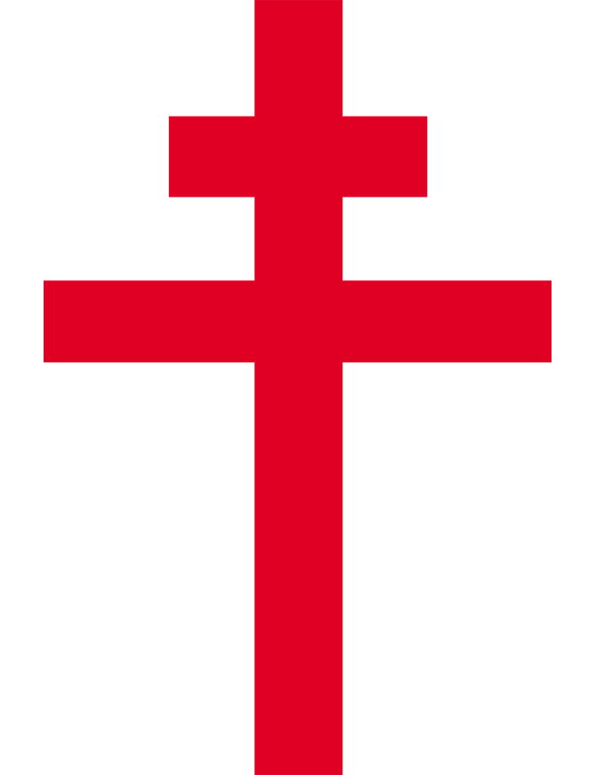 Croix de Lorraine détouré - 10x6.5cm - Sticker/autocollant Croix de Lorraine détouré - 10x6.5cm - Sticker/autocollant
