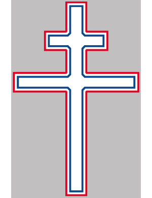 Croix de Lorraine France détouré - 15x10cm - Sticker/autocollant