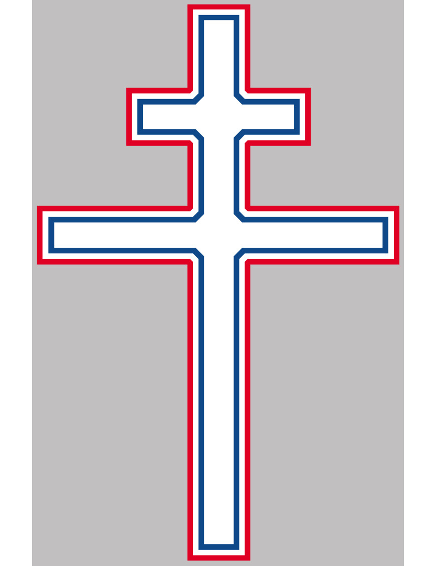 Croix de Lorraine France détouré - 15x10cm - Sticker/autocollant