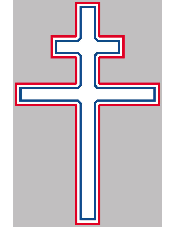 Croix de Lorraine France détouré - 10x6.5cm - Sticker/autocollant Croix de Lorraine France détouré - 10x6.5cm - Sticker/autocollant
