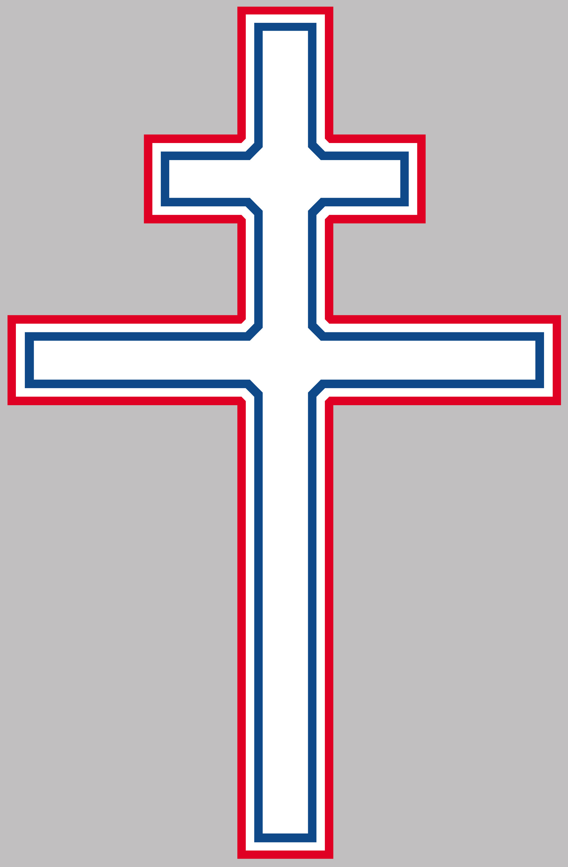 Croix de Lorraine France détouré - 10x6.5cm - Sticker/autocollant