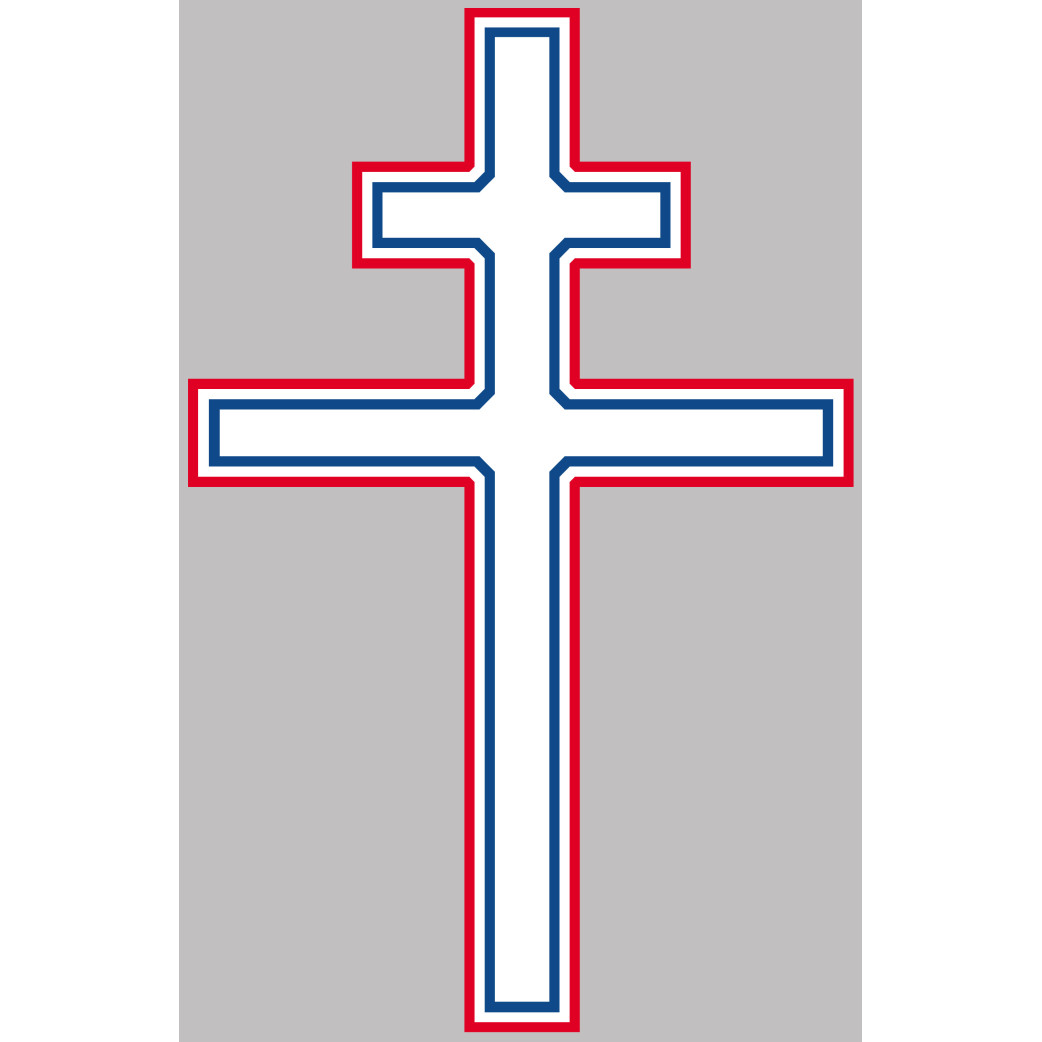 Croix de Lorraine France détouré - 29x19cm - Sticker/autocollant