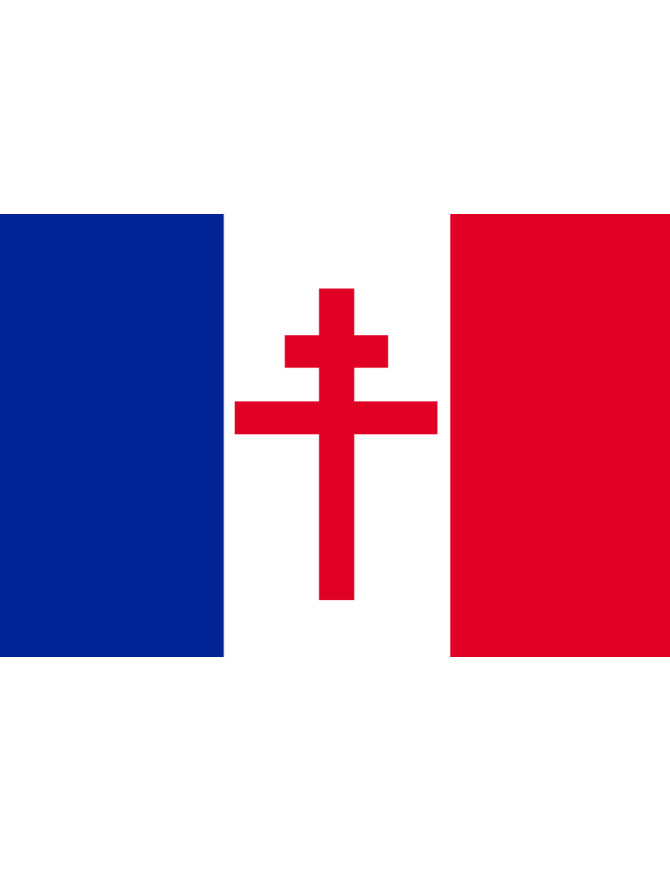 Drapeau France Croix de Lorraine - 15x10cm - Sticker/autocollant Drapeau France Croix de Lorraine - 15x10cm - Sticker/autocollant