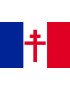 Drapeau France Croix de Lorraine - 15x10cm - Sticker/autocollant