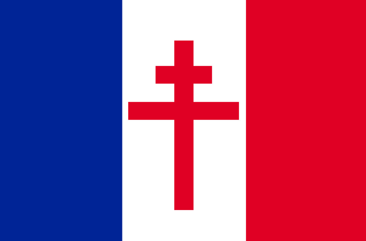 Drapeau France Croix de Lorraine - 15x10cm - Sticker/autocollant