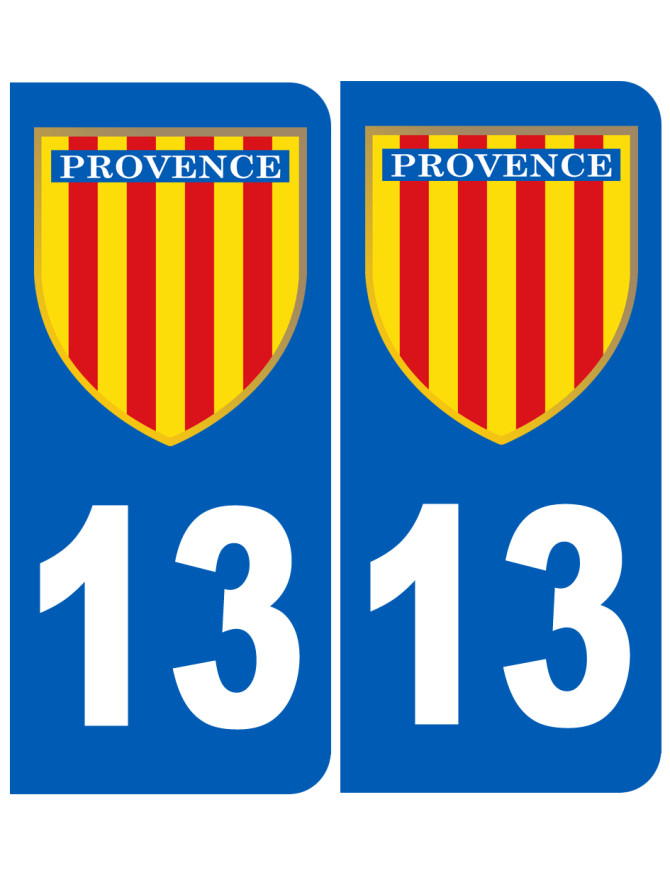 Immatriculation Provence 13 Bouches du Rhône - Sticker/autocollant Immatriculation Provence 13 Bouches du Rhône - Sticker/autocollant