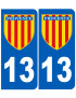 Immatriculation Provence 13 Bouches du Rhône - Sticker/autocollant