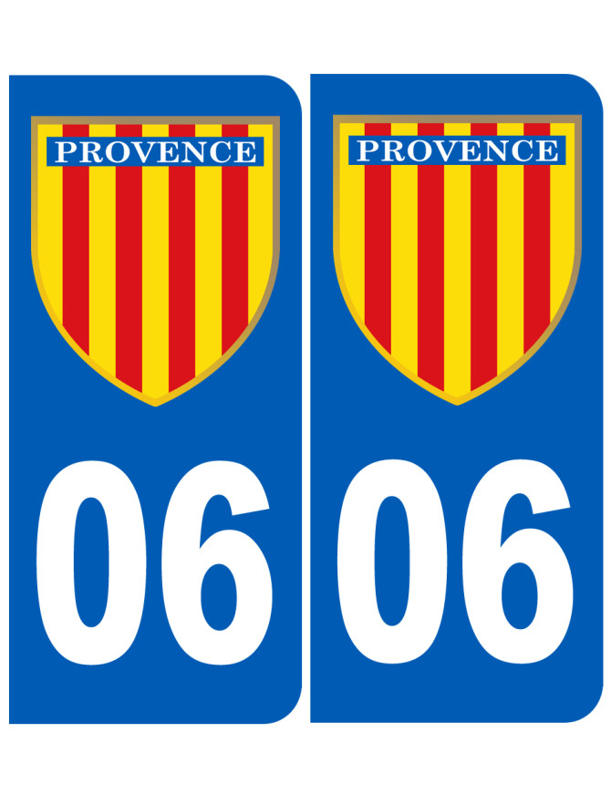 Immatriculation Provence 06 Alpes-Maritimes - Sticker/autocollant Immatriculation Provence 06 Alpes-Maritimes - Sticker/autocollant