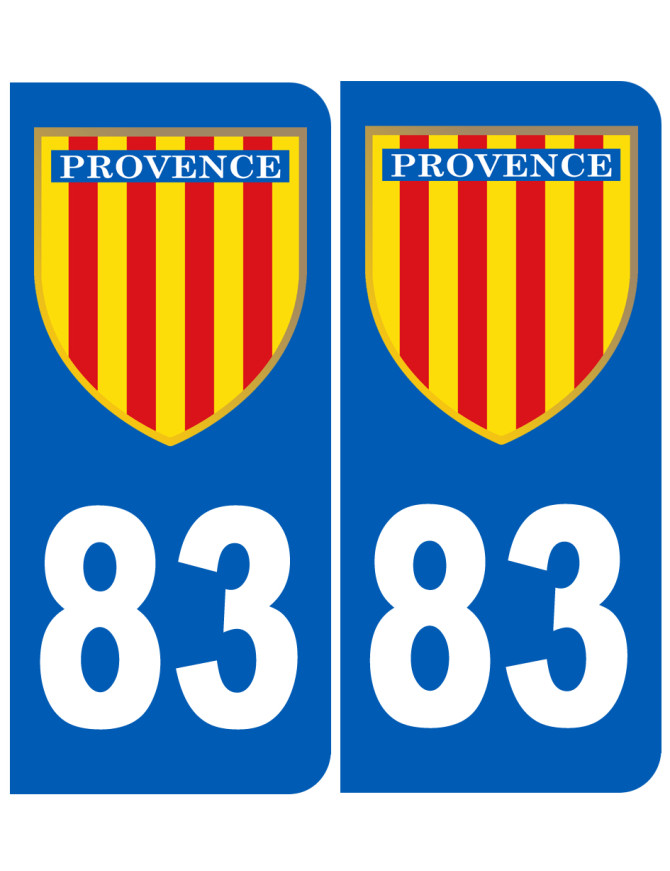 Immatriculation Provence 83 Var - Sticker/autocollant Immatriculation Provence 83 Var - Sticker/autocollant