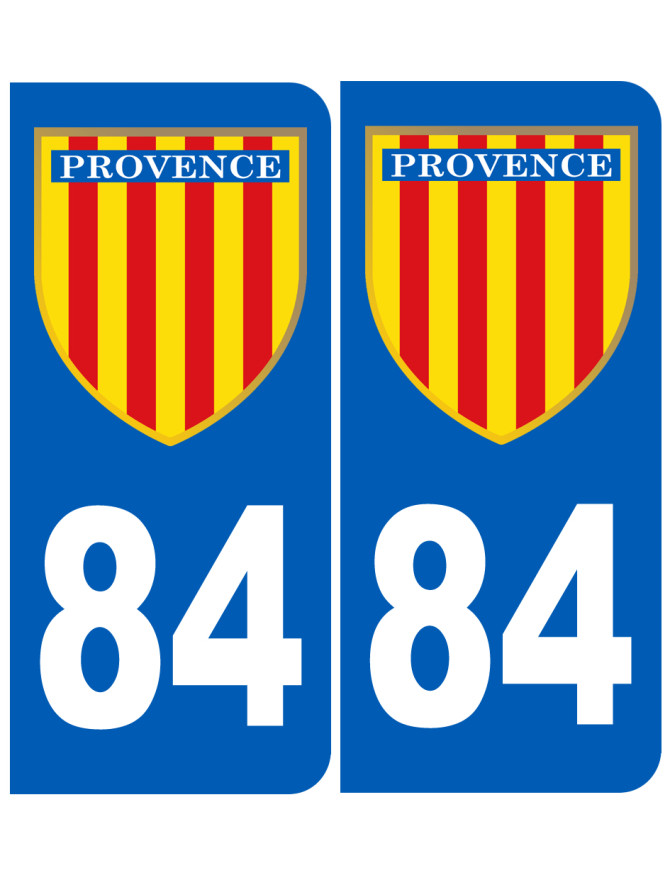 Immatriculation Provence 84 Vaucluse - Sticker/autocollant Immatriculation Provence 84 Vaucluse - Sticker/autocollant