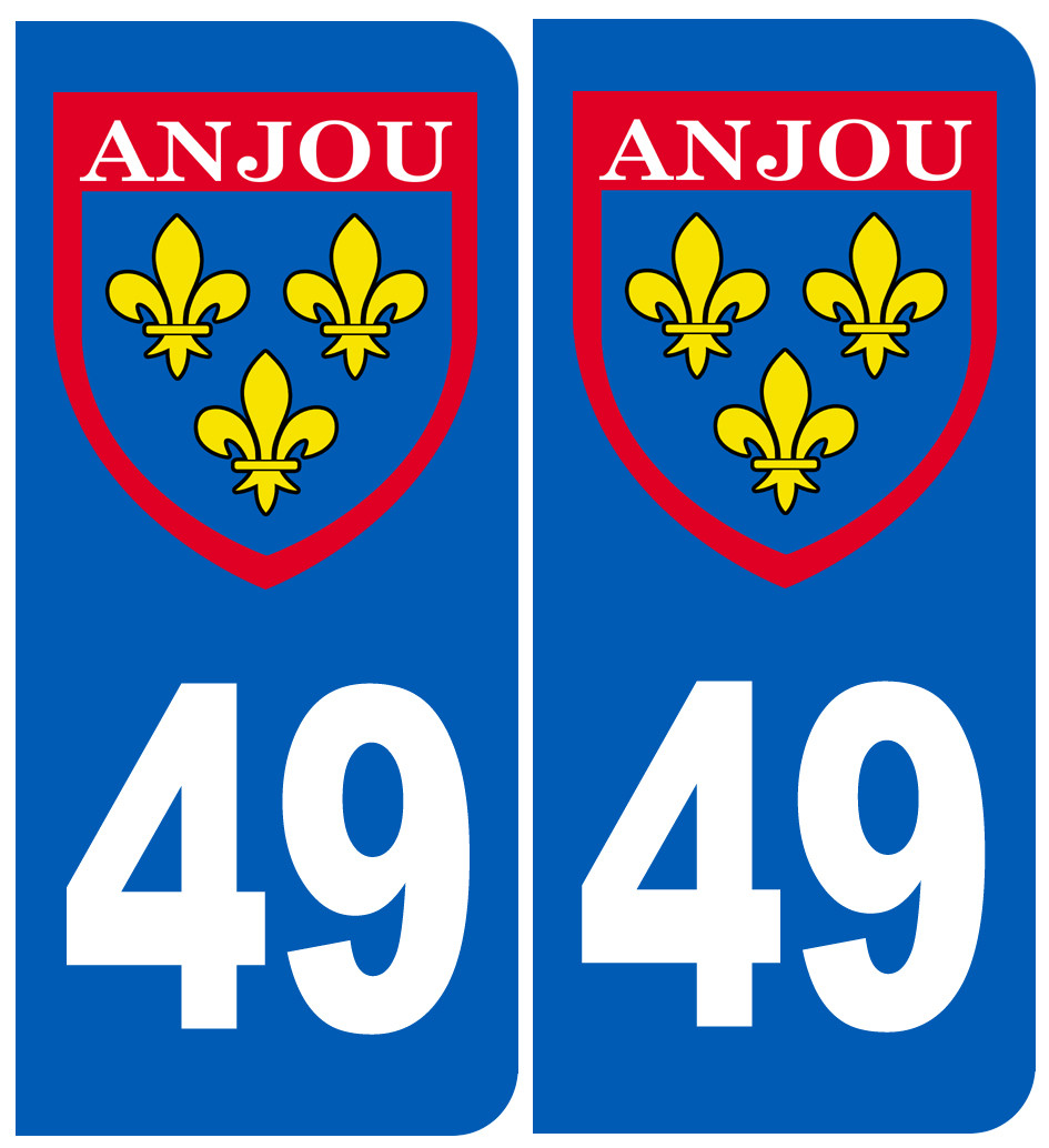 Immatriculation Anjou 49 Maine et Loire - Sticker/autocollant