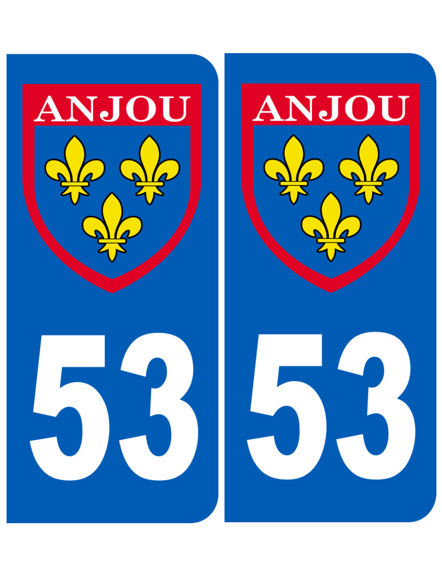 Immatriculation Anjou 53 Mayenne - Sticker/autocollant