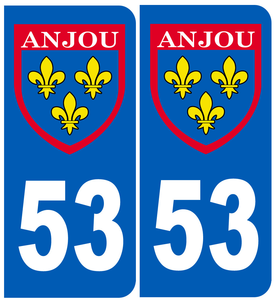 Immatriculation Anjou 53 Mayenne - Sticker/autocollant