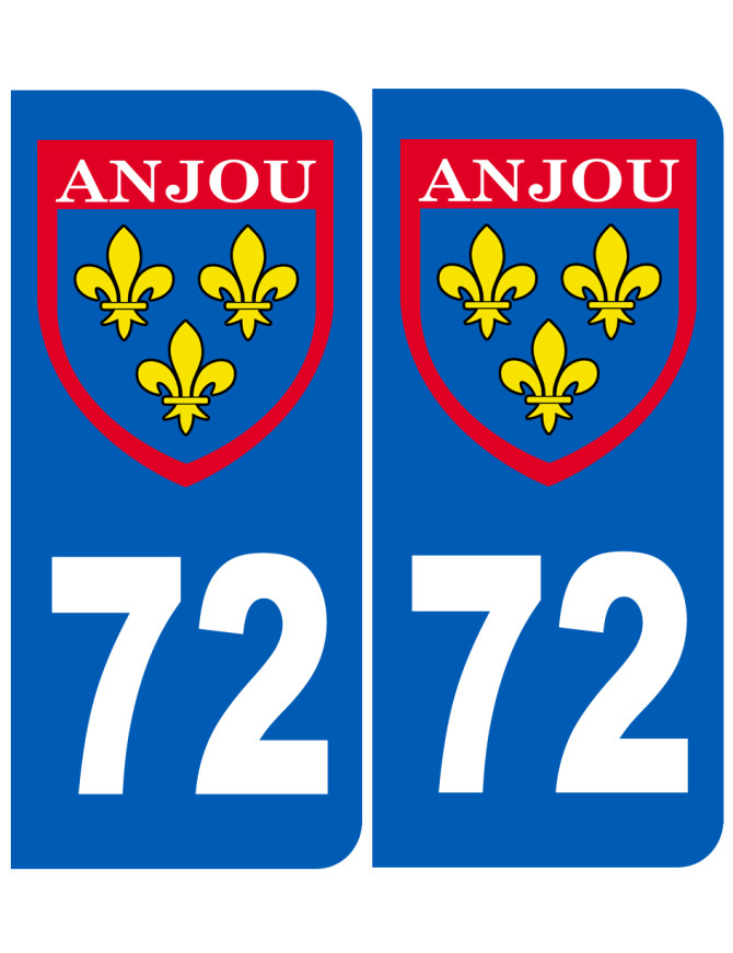 Immatriculation Anjou 53 Mayenne - Sticker/autocollant Immatriculation Anjou 53 Mayenne - Sticker/autocollant