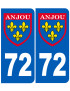 Immatriculation Anjou 53 Mayenne - Sticker/autocollant