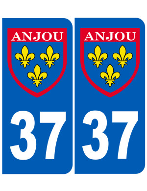 Immatriculation Anjou 37 Indre et Loire - Sticker/autocollant
