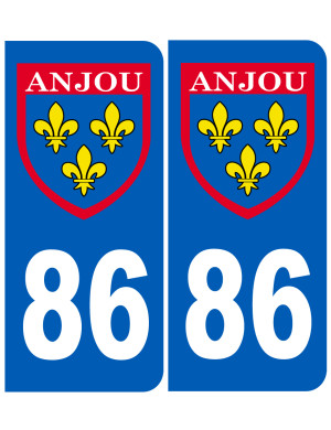 Immatriculation Anjou 86 Vienne - Sticker/autocollant