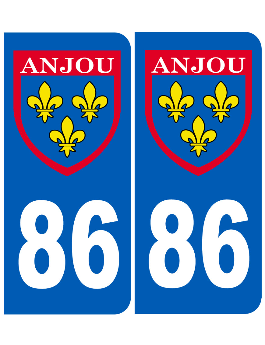 Immatriculation Anjou 86 Vienne - Sticker/autocollant