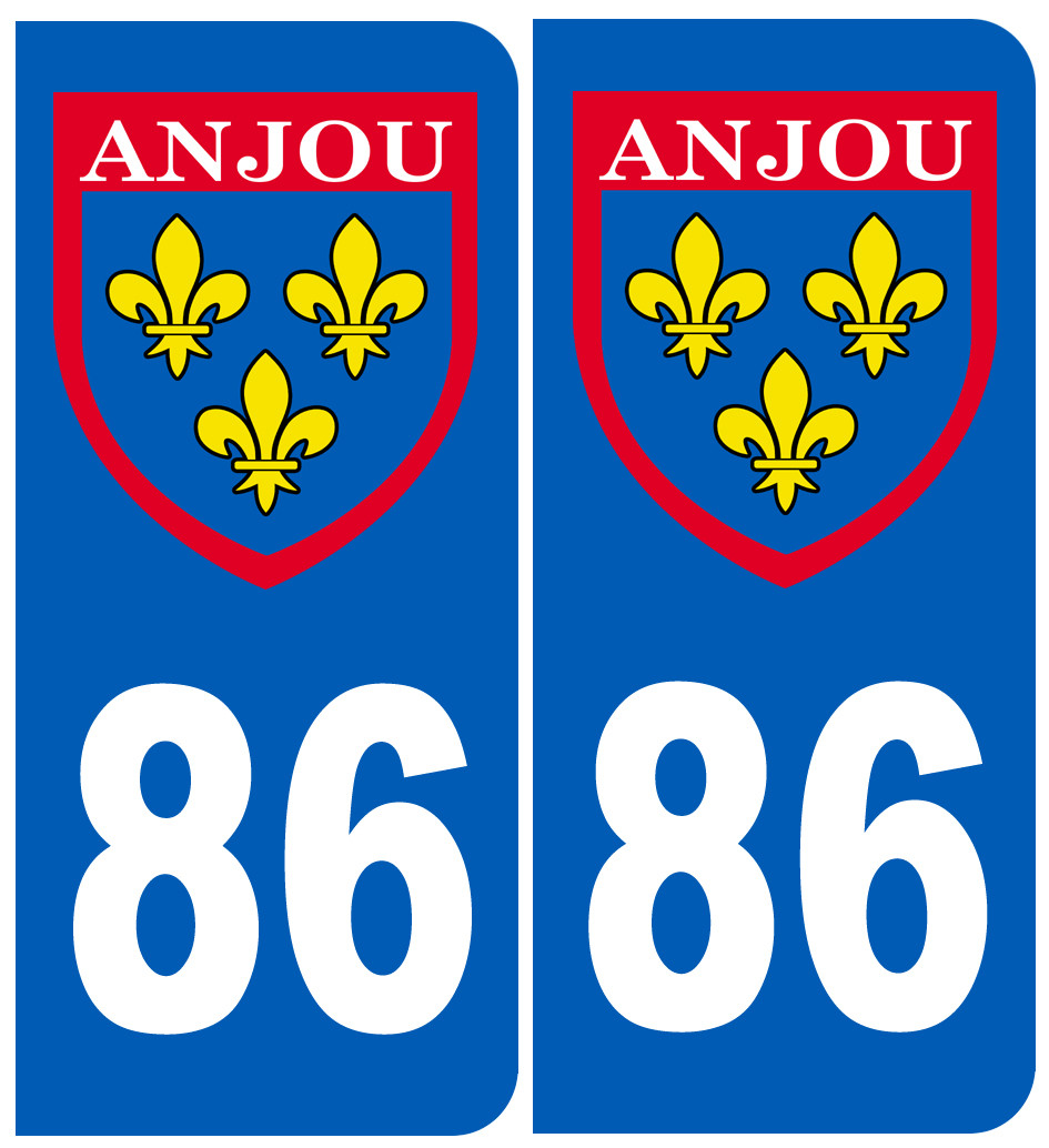 Immatriculation Anjou 86 Vienne - Sticker/autocollant